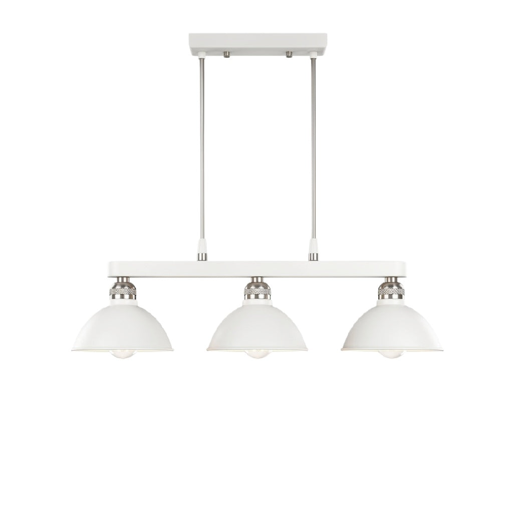 **Lampa wisząca z trzema kloszami w białym kolorze**